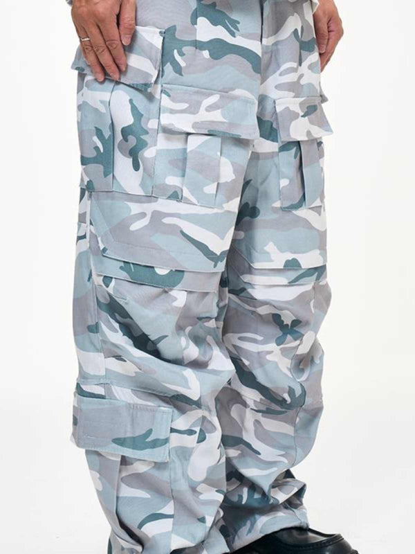 Tactical Multi-Pocket Camouflage Cargo Pants - Men's Loose Fit Workwear Trousers