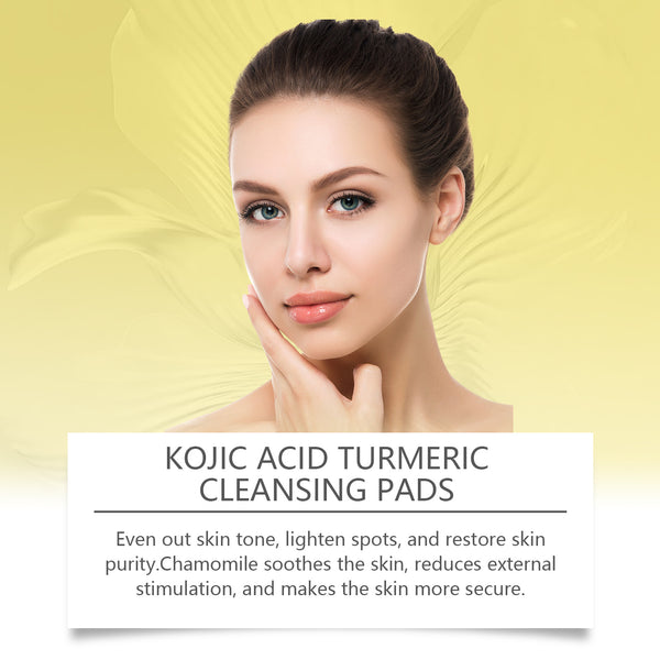 Jaysuing Kojic Acid Turmeric Exfoliating Cleansing Pad Gently Cleanses The Skin And Exfoliates The Skin, Gently Purifying And Soothing The Skin