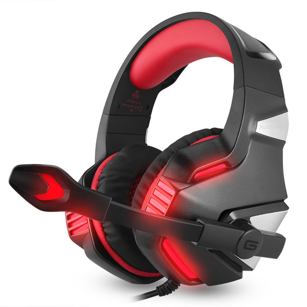 Professional Gaming Headset with LED Lights - Wired Computer Headphones with Microphone