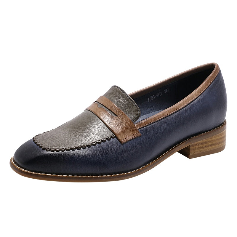 Men's Retro English Style Leather Oxford Shoes - Classic Flat Dress Shoes