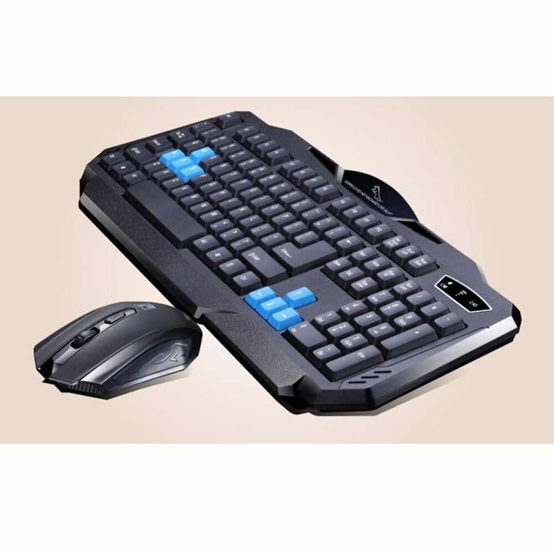 Professional Wireless Gaming Keyboard Mouse Set - 12000 DPI Ergonomic Black Combo for Office & Gaming