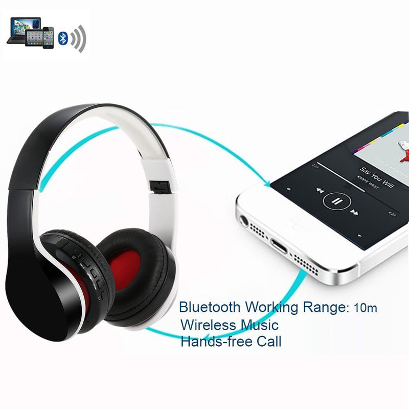 Professional Wireless Bluetooth Headphones - Premium Sports Foldable Design with Microphone