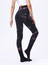 Premium Butt Lifting Yoga Leggings - Hollow Out Tummy Control Athletic Pants with Tie Dye Design