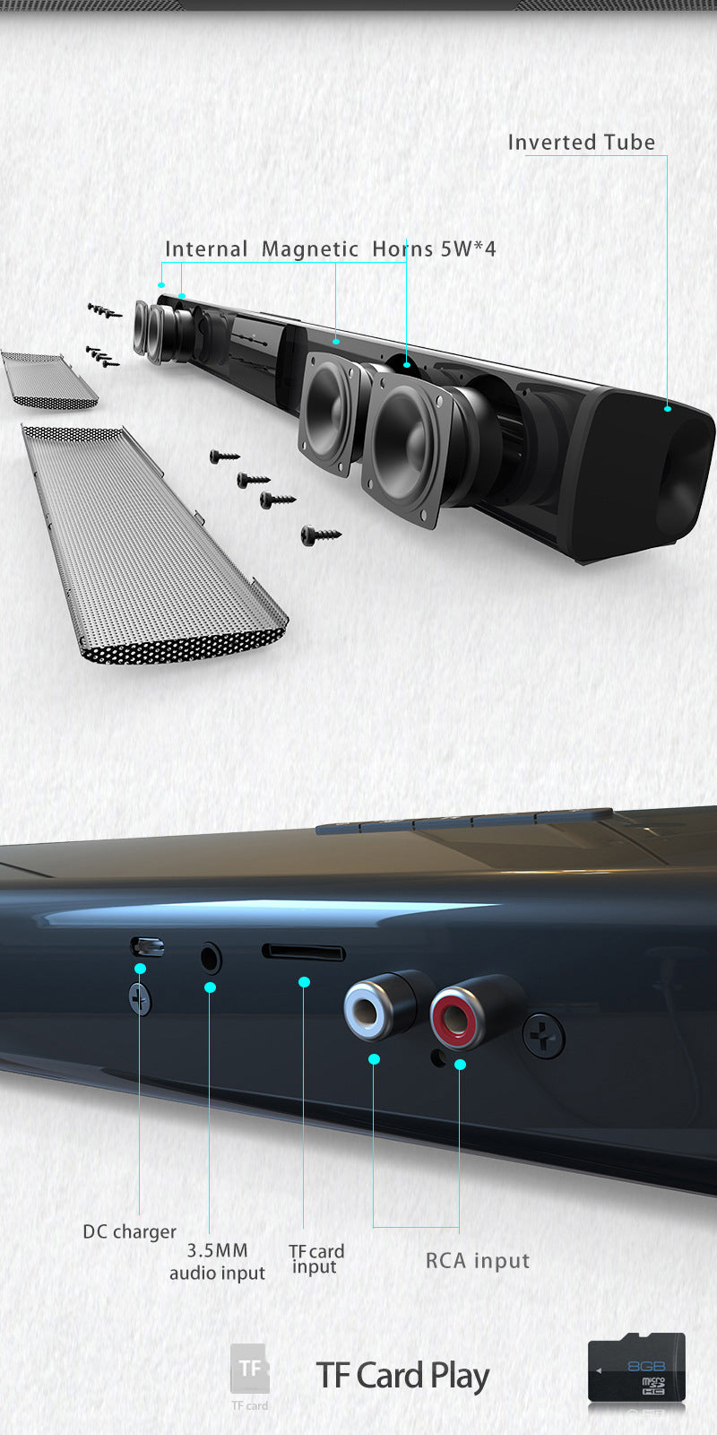 Premium Bluetooth Home Theater Sound System - Wireless Computer Speaker with Remote Control