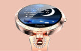 Elegant Rose Gold Smart Watch - Waterproof Fitness Tracker with Heart Rate Monitor for Active Women
