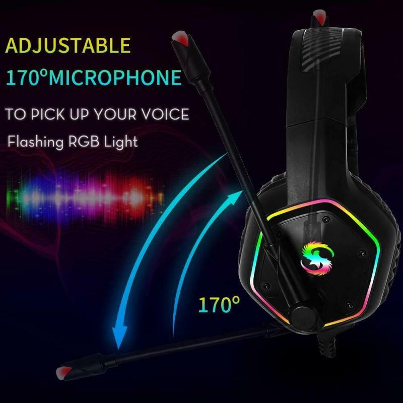 Professional RGB Gaming Headset with 7.1 Surround Sound - Black