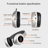 Wireless Bluetooth Headphones T8 - HIFI Sports Headset with MP3 Card Support