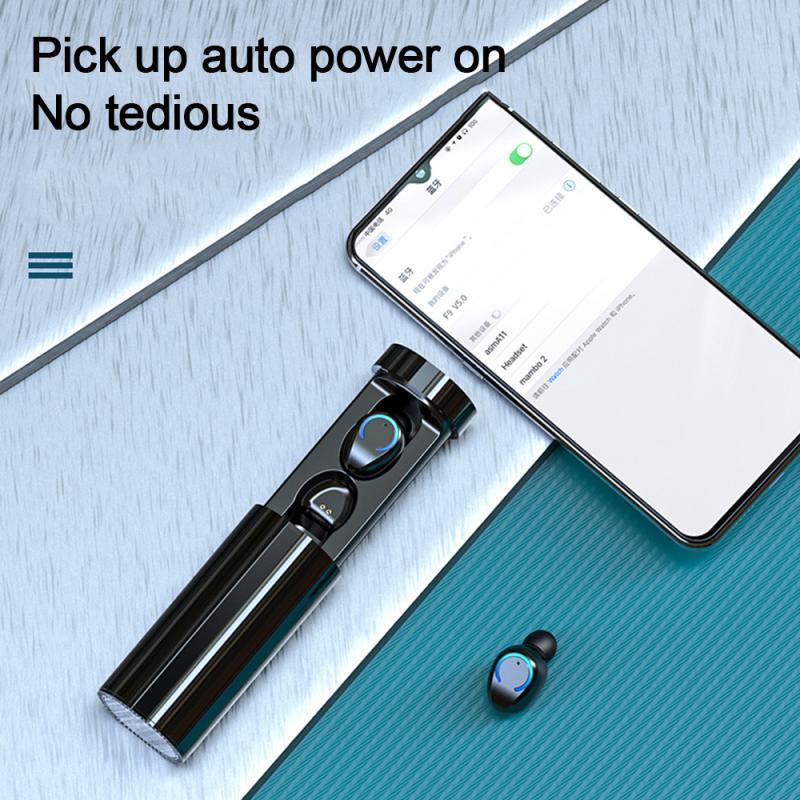 Wireless Bluetooth 5.0 Earbuds with Charging Case - F9 V5.0 Mini Cylindrical Headphones