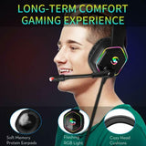 Professional RGB Gaming Headset with 7.1 Surround Sound - Black