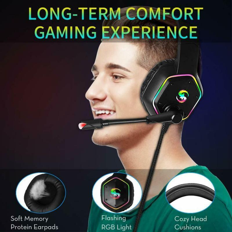 Professional RGB Gaming Headset with 7.1 Surround Sound - Black