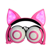 Wireless LED Cat Ear Gaming Headphones - Bluetooth Flashing Light Headset