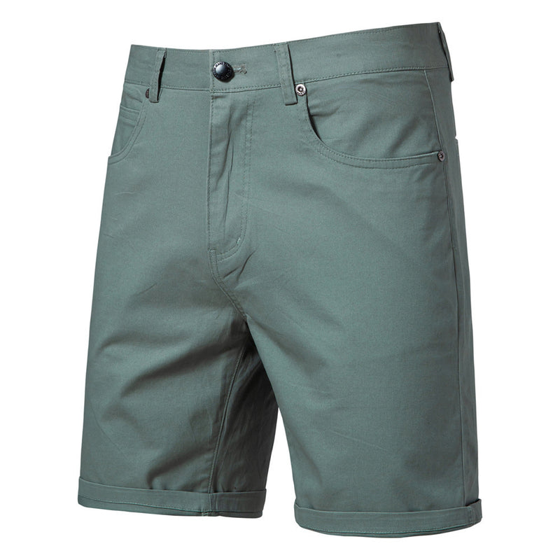Casual Cotton Cropped Pants - Straight Slim Fit Men's Summer Shorts