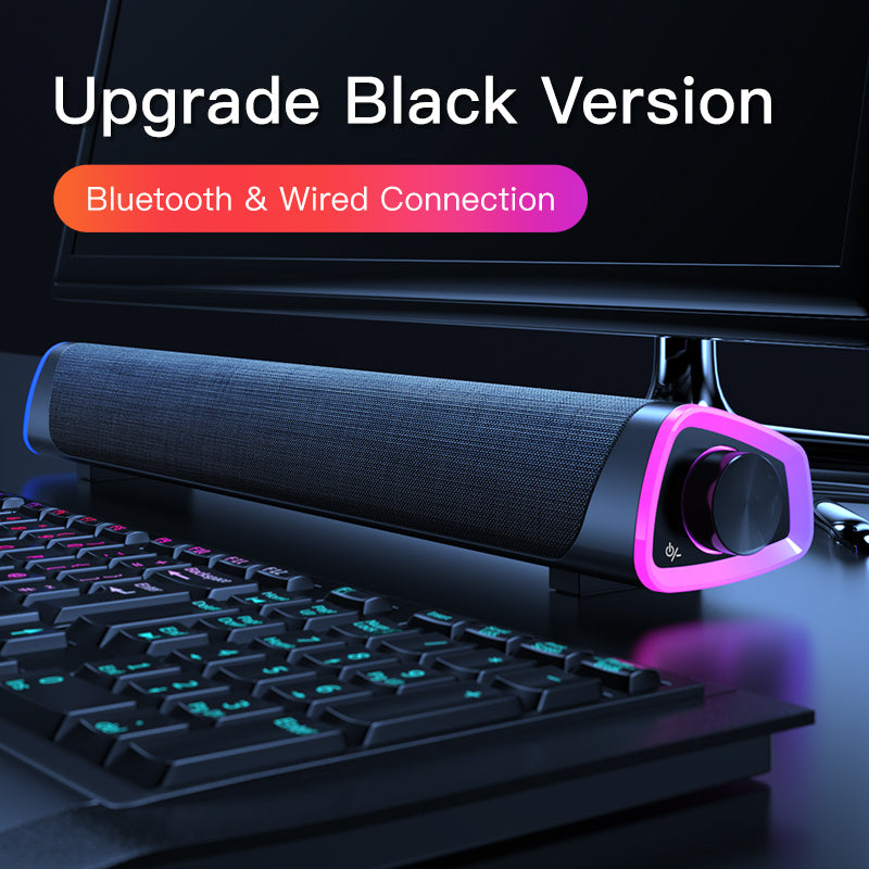 Premium 4D Bluetooth Computer Speaker Bar - Stereo Sound Subwoofer for MacBook & PC