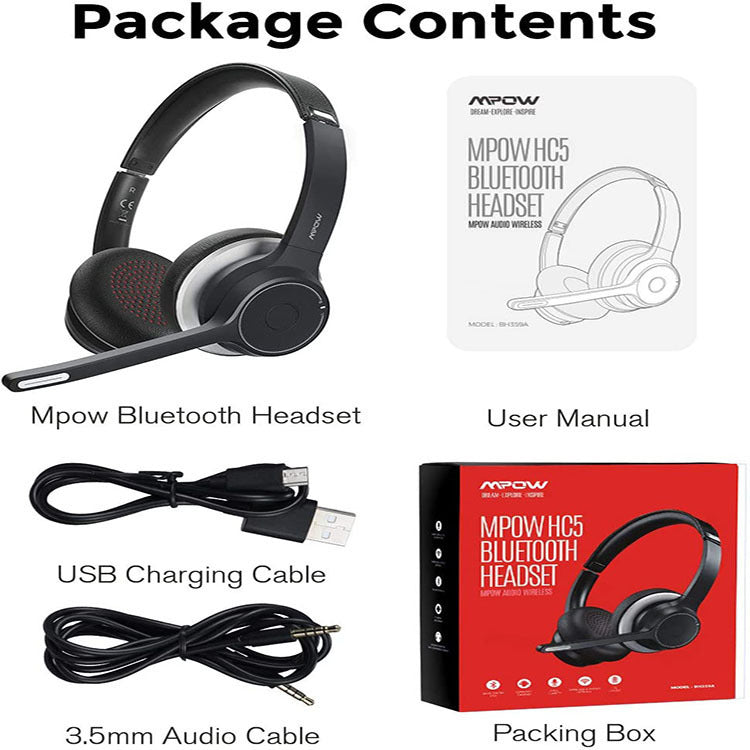 Advanced Bluetooth 5.0 Noise Reduction Earphones - Wireless Stereo Headset