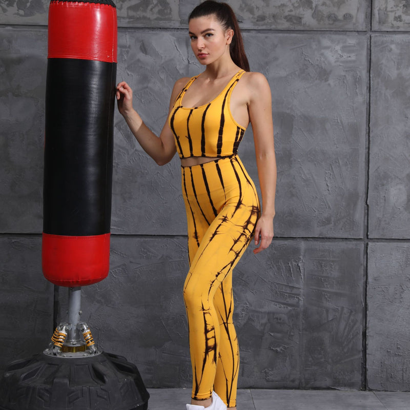 Premium Quick-Dry High-Waist Tie-Dye Athletic Set - Women's Performance Gym Wear