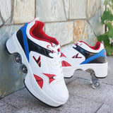 Four-Wheeled TikTok Roller Shoes - Adjustable Pulley Skates for Men and Women