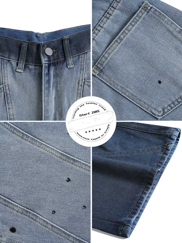 Tie-dye Gradient Worn Looking Washed-out Cropped Jeans Casual Pants