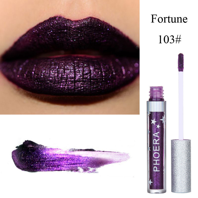 Rouge à lèvres liquide hydratant couleur bonbon, imperméable et pailleté, maquillage longue tenue
