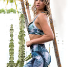 Premium Leaf Print Yoga Set - Moisture-Wicking Athletic Wear for Women