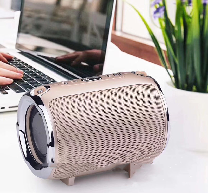 Wireless Bluetooth Subwoofer Speaker - Portable Metal Sound System with Card Reader & Radio
