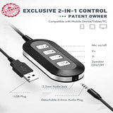 Premium USB Audio Adapter with Microphone - 3.5mm Headset Sound Card for Computer & Mobile