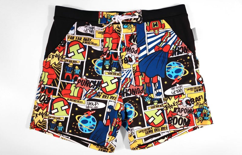 Men's Printed Swim Shorts - Loose Fit Beach Boxer Swimwear Plus Size