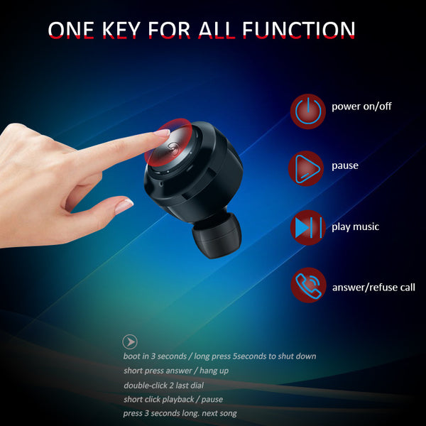 A6 Wireless Bluetooth Sports Headset - Stereo Earbuds with 5.0 Technology