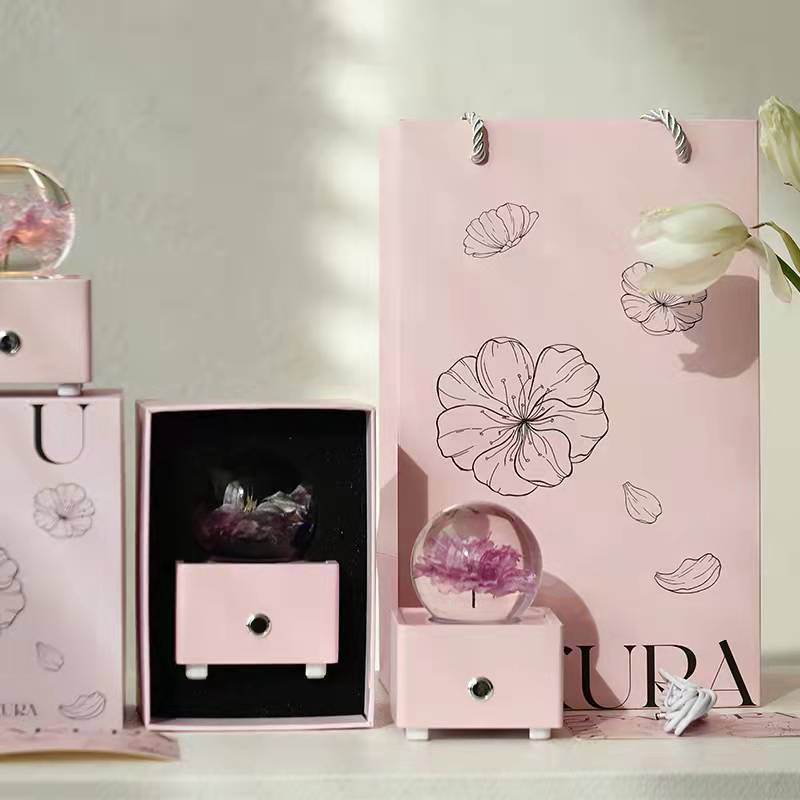 Enchanting Cherry Blossom Crystal Ball Bluetooth Speaker - Premium K9 Crystal Audio Device