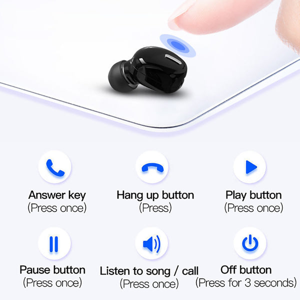 Bluetooth 5.0 Wireless Mini Earphone - Hands-Free Calling & Music