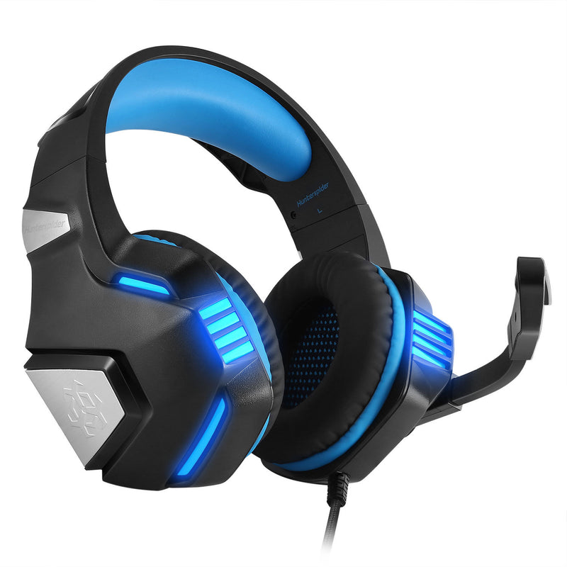 Professional Gaming Headset with LED Lights - Wired Computer Headphones with Microphone
