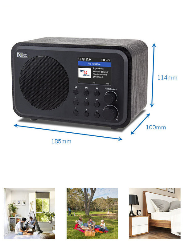 Wireless WiFi Internet Radio Speaker - Portable Wood Bluetooth Audio Player