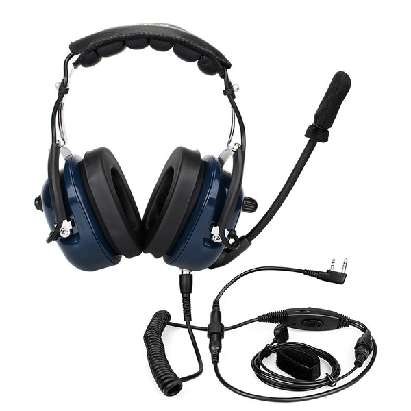 Professional Aviation Headset - Retevis EH050K Double Needle Noise Reduction Headphones with K Head