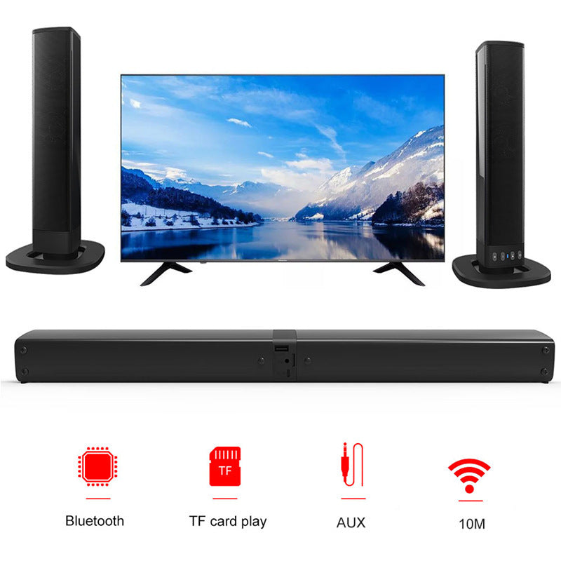 Wireless TV Sound Blaster - 4-Speaker Bluetooth Soundbar with Remote Control