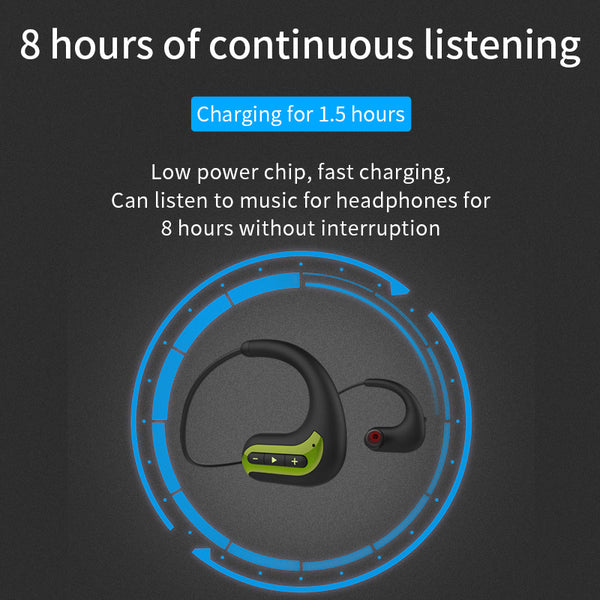 Waterproof Bluetooth Swimming Headphones - IPX8 Sports Earphones with 8GB MP3 Player
