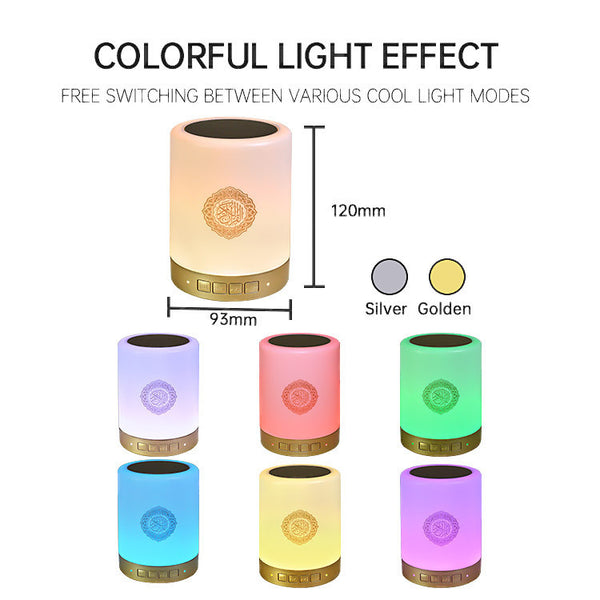 Bluetooth Quran Speaker with LED Light - Remote Control Islamic Music Player