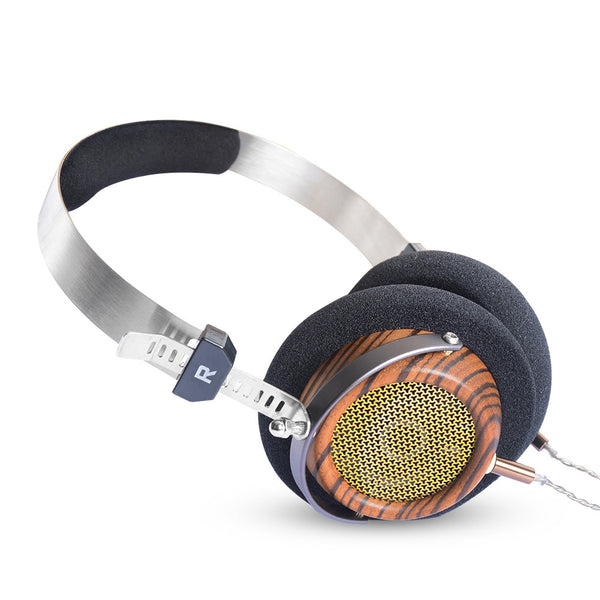 Premium Olive Wood Open-Back HiFi Headphones - Retro Monitor Style with Silver-Plated Cable