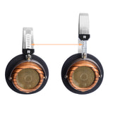 Premium Olive Wood Open-Back HiFi Headphones - Retro Monitor Style with Silver-Plated Cable