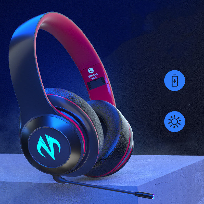 Bluetooth Gaming Headset - Wireless Sports Headphones with Low Latency & LED Lights