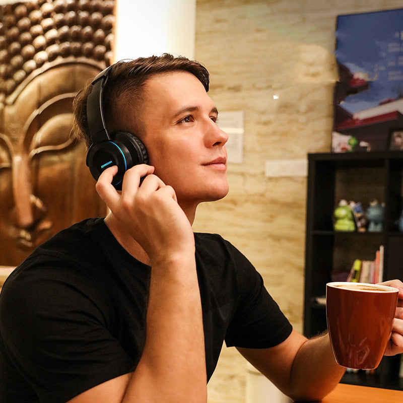 Wireless Bluetooth 5.0 Sports Headphones - Foldable Touch Control Headset with Microphone & Card Slot