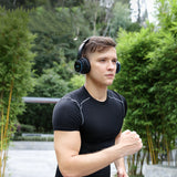 Wireless Bluetooth 5.0 Sports Headphones - Foldable Touch Control Headset with Microphone & Card Slot