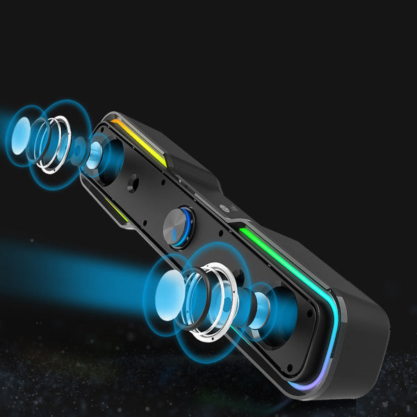 RGB Gaming Speaker System - Wired Multimedia Subwoofer for PC, Laptop & Mobile
