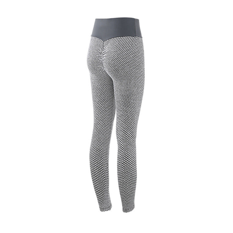 Premium Plaid Fitness Leggings - High-Waist Seamless Yoga Pants for Women