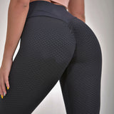 Premium Plaid Fitness Leggings - High-Waist Seamless Yoga Pants for Women