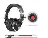 Professional Studio Headphones with Microphone - 50mm Drivers & 3.5mm/6.3mm Connectivity