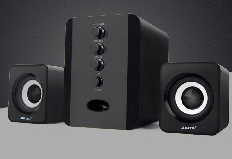 Premium D-202 Computer Speakers - Powerful Subwoofer Sound System for Smart Phones & Music Players