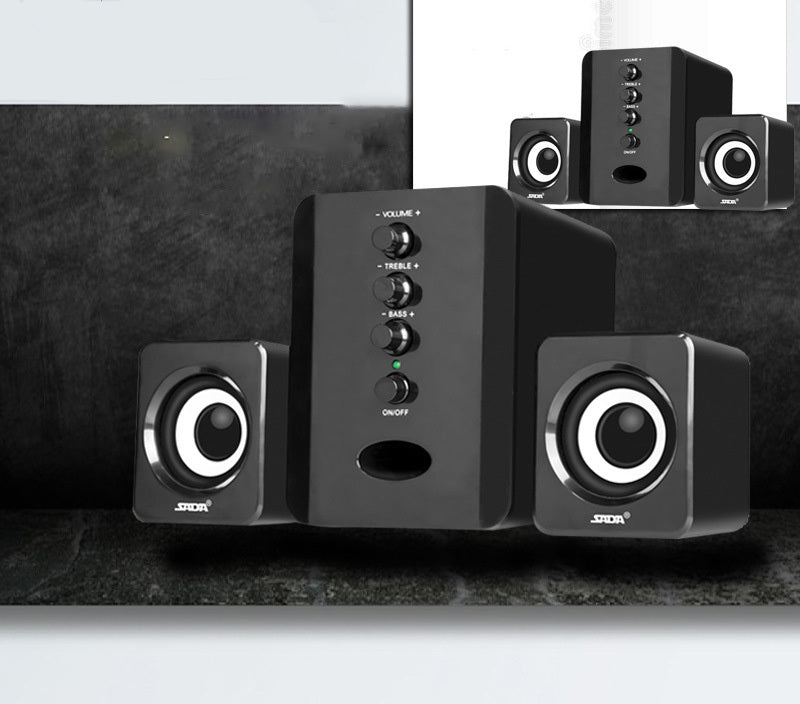 Premium D-202 Computer Speakers - Powerful Subwoofer Sound System for Smart Phones & Music Players