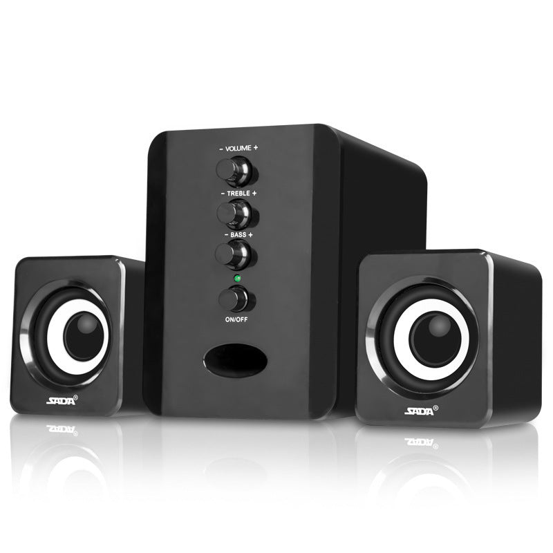 Premium D-202 Computer Speakers - Powerful Subwoofer Sound System for Smart Phones & Music Players