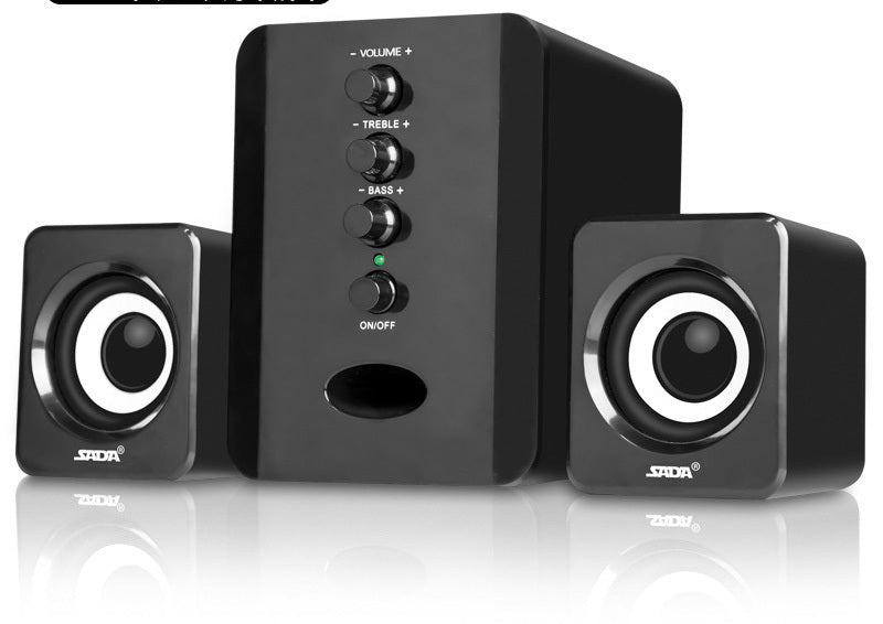 Premium D-202 Computer Speakers - Powerful Subwoofer Sound System for Smart Phones & Music Players