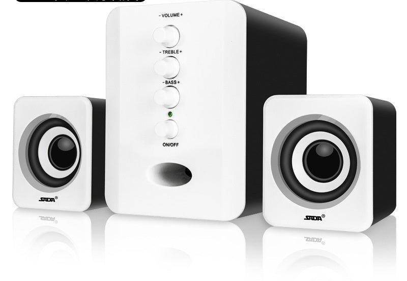 Premium D-202 Computer Speakers - Powerful Subwoofer Sound System for Smart Phones & Music Players