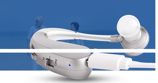 Advanced Rechargeable Hearing Aid Headphones - Ear-Hook Design with Noise Reduction
